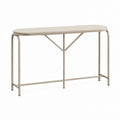 Consolle da ingresso beige in MDF e acciaio ovale 120 x 35 x 80 cm