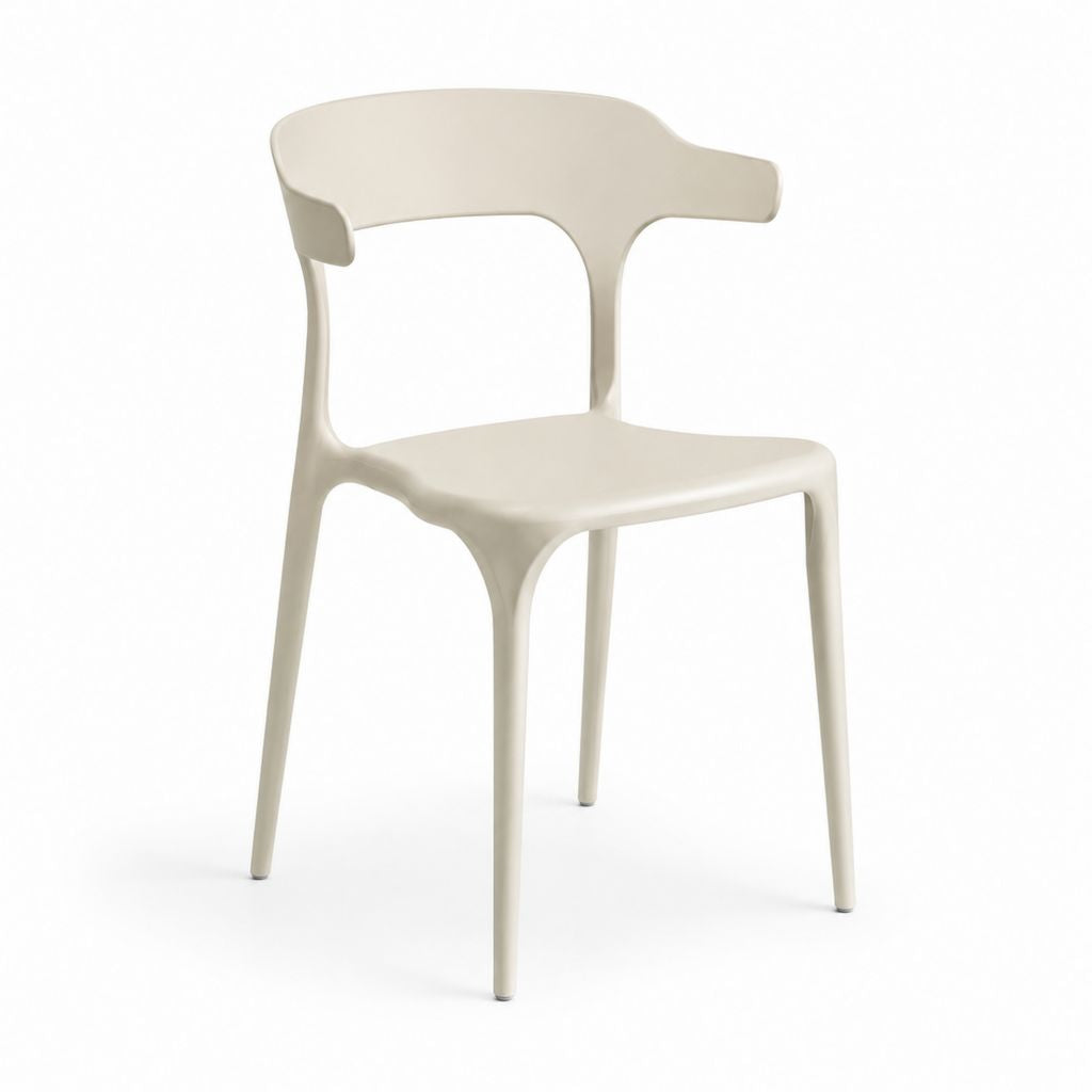 Sedia da pranzo beige in polipropilene con schienale avvolgente 54 x 52 x 79 cm
