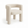 Sedia da pranzo con braccioli beige in poliestere bouclé 60 x 58 x 72 cm