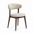 Sedia da pranzo imbottita beige con struttura in legno massello noce 50 x 54 x 80 cm