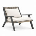 Poltrona da giardino reclinata grigio antracite e beige in alluminio e corda in polipropilene 72 x 82 x 78 cm