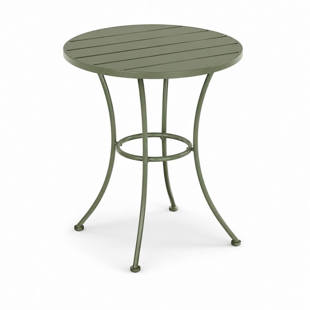 Tavolo alto da pranzo rotondo verde in acciaio Ø70 x 105 cm